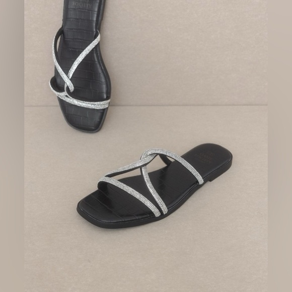 Strappy Rhinestone Sandals - Oasis Society - Picture 2 of 3